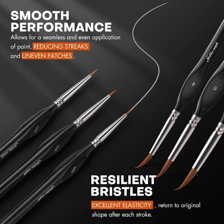 Набор миниатюрных кистей для рисования деталей, 10 шт., для прецизионных произведений искусства и модели, идеально подходит для акриловой акварели и масляной живописи