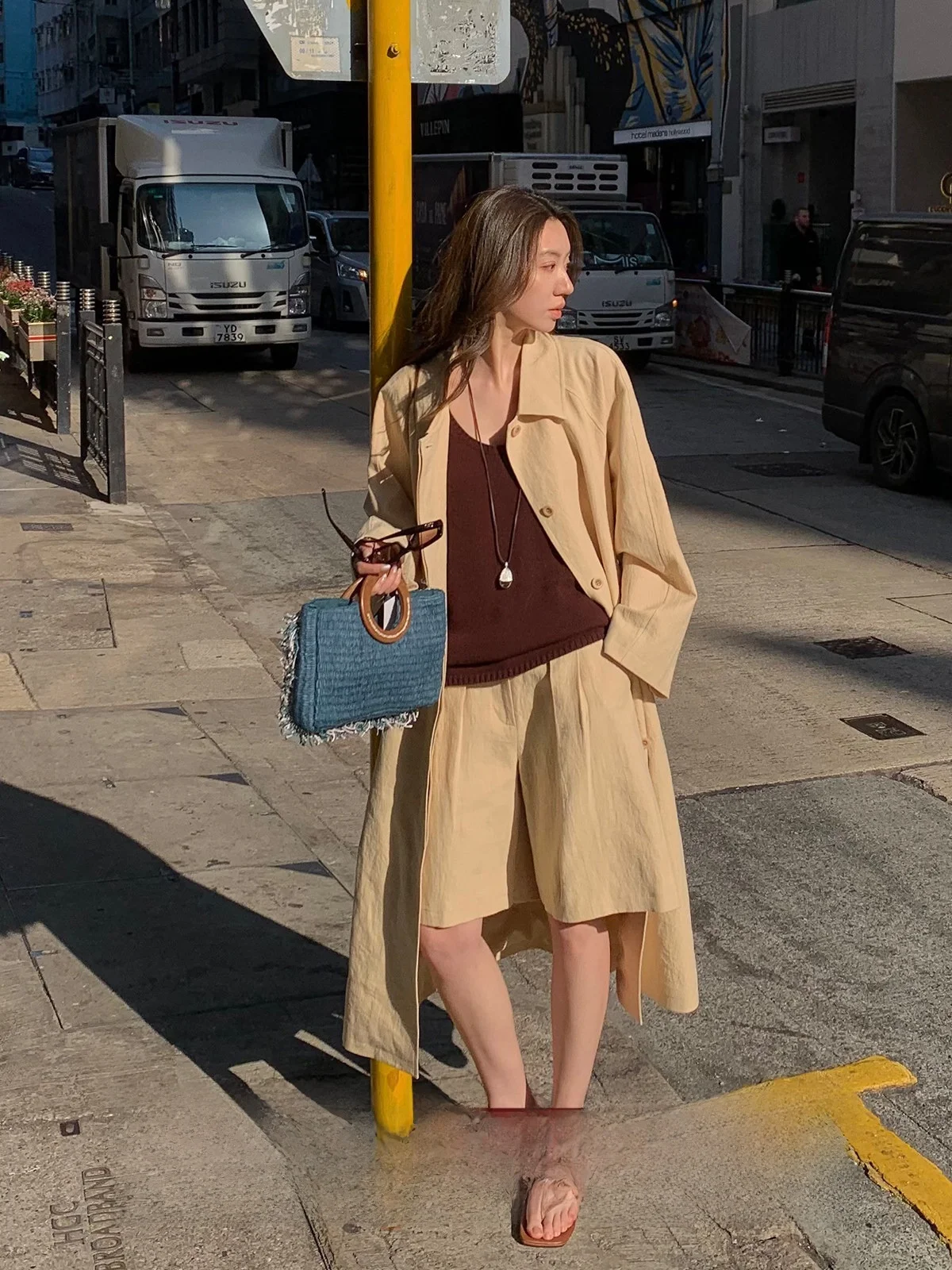 

Модный тонкий женский ветрозащитный костюм ZHAIAIAIA: желтые весенние свободные повседневные брюки и куртка для взрослых