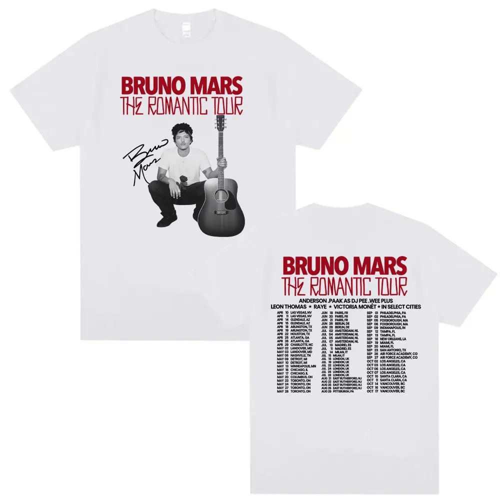 2026 Tour, ropa para hombre, camisetas Vintage High Street, camiseta de manga corta algodón de gran tamaño