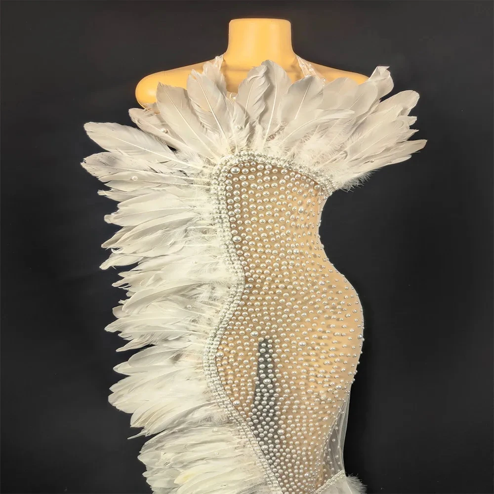 

Sexy Rhinestone See Throught Mesh Long Dress Women Birthday Stage play Celebrate Dress Dancer Party Show Dresses