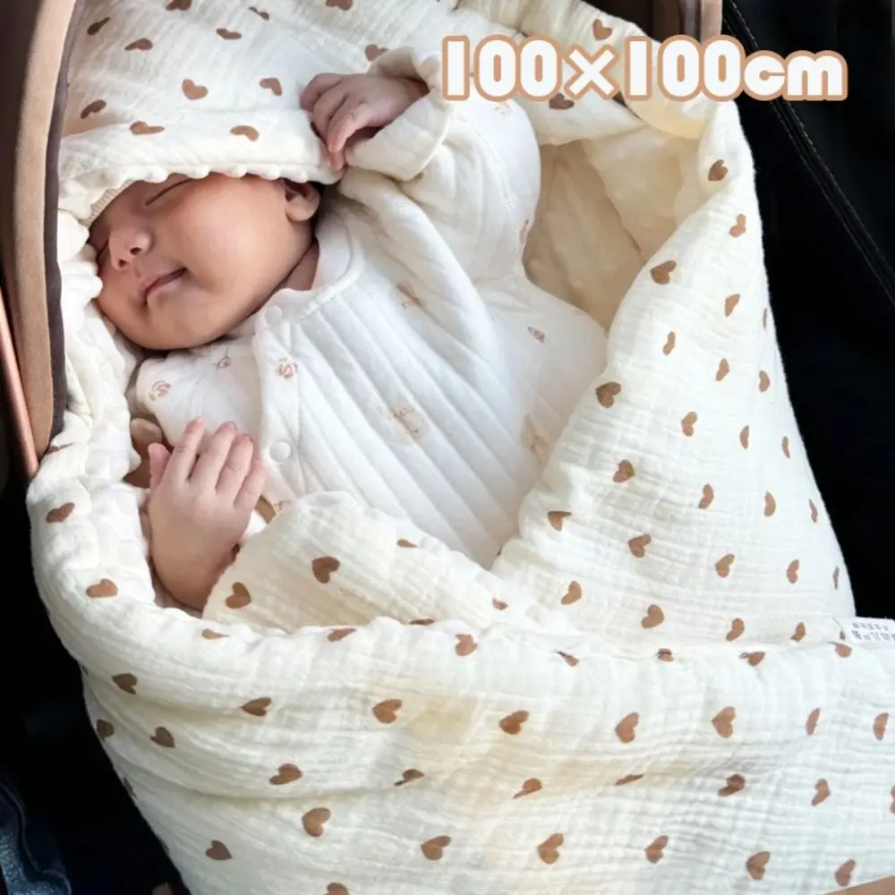 استرضاء Selimut Tidur القطن الطفل بطانية لينة تنفس غطاء بطانية للرضع الدب المطبوعة الكرتون قيلولة النوم البساط أريكة