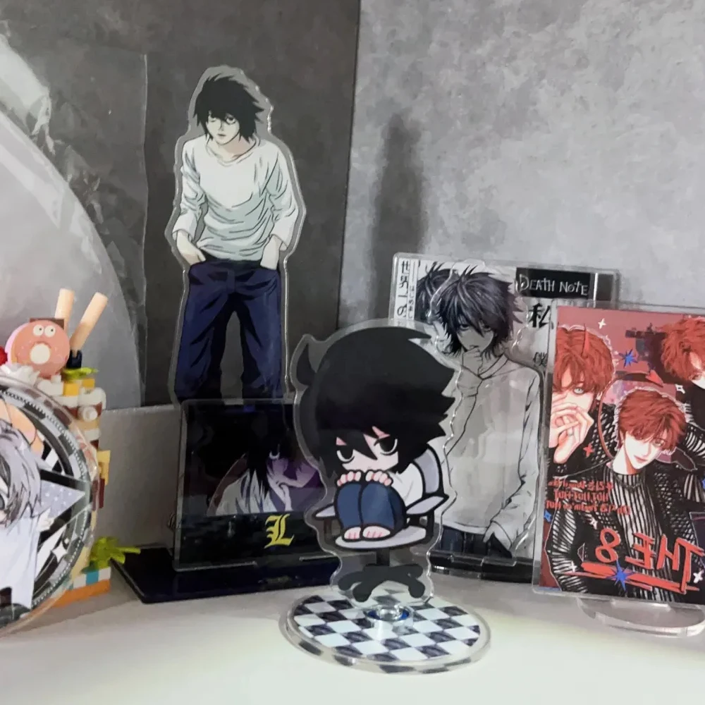 Anime Death Note L·Lawliet Cosplay Acrylic Stand Rotatable Figure Standing Plate Desktop Decoration Halloween Party Prop