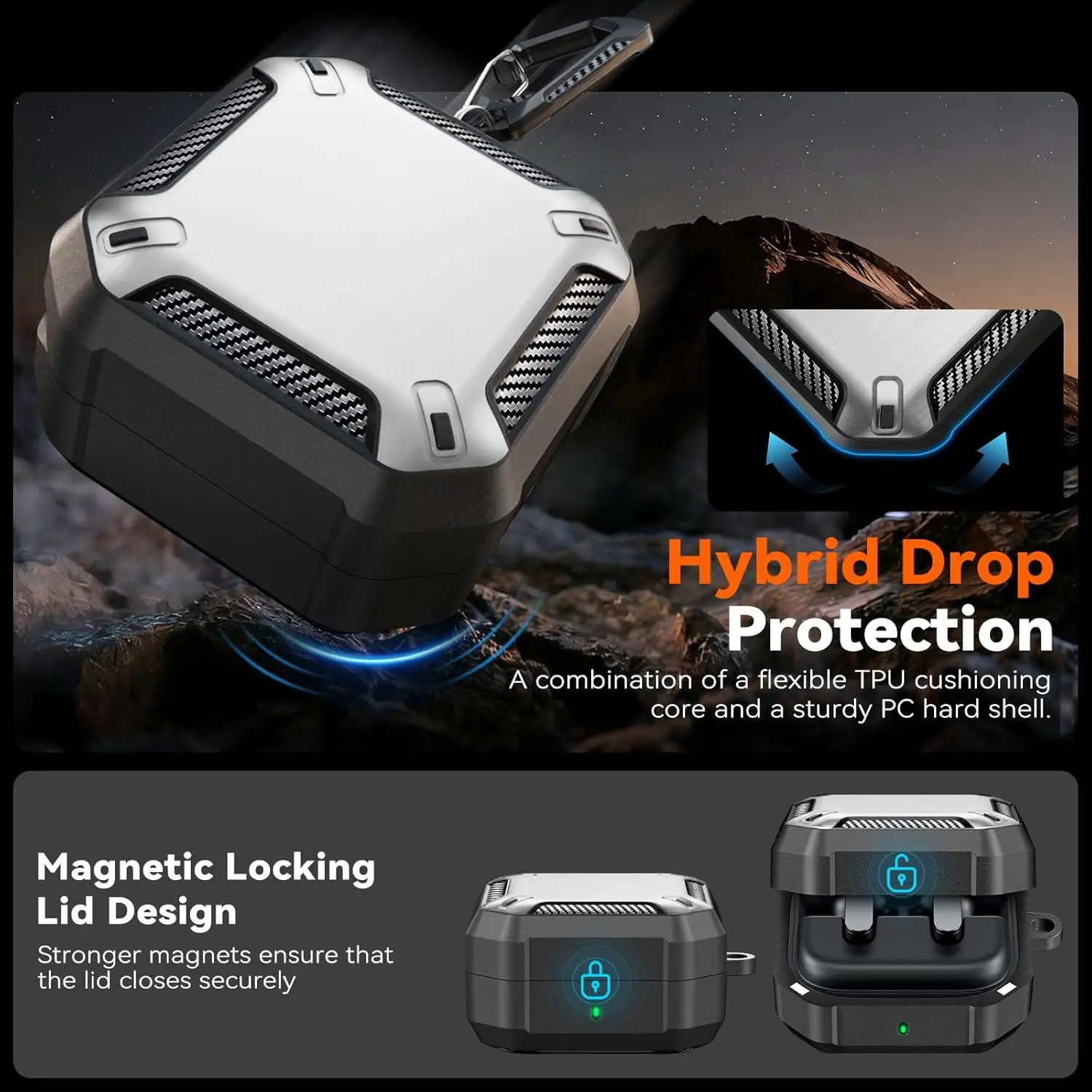 MagSafe Lock for Samsung Galaxy Buds 4 Pro Buzz4 Pro Case with Cleaning Kit&Keychain Design for 2026 New Samsung Buds 4 Pro Fund