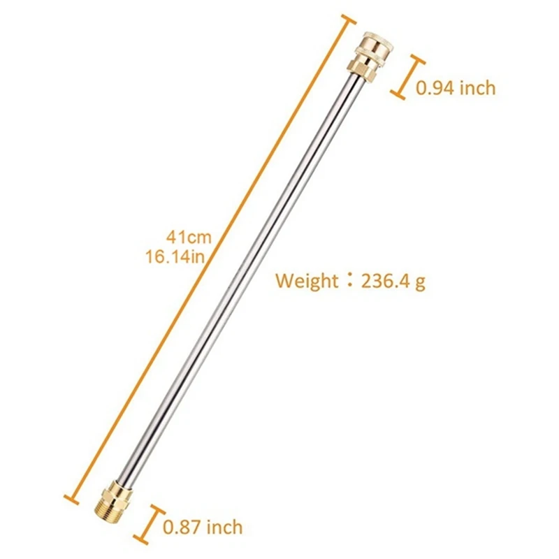 1 Piece Pressure Washer Extension, Universal Spear Extender M22 To 1/4Inch Quick Connect For Power Washers