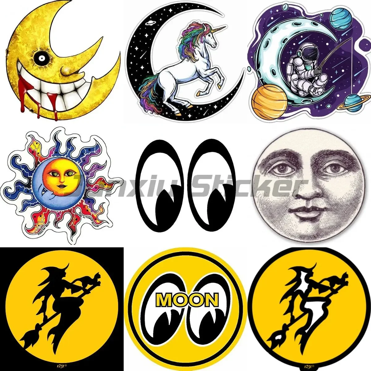 

Creative Moon Eye Stickers ION Graphics Moon Eyes 2 Rat Fink Rat Rod Old School Hot Rod Car Accessories Decor Decal