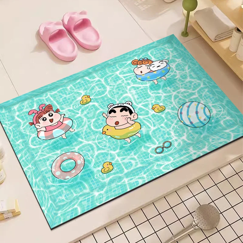 Crayon Shin-Chan Cartoon Diatomaceous Earth Bath Mat Super Absorbent Non Slip Door Mat For Bathroom Toilet Entryway Home Use - view 6