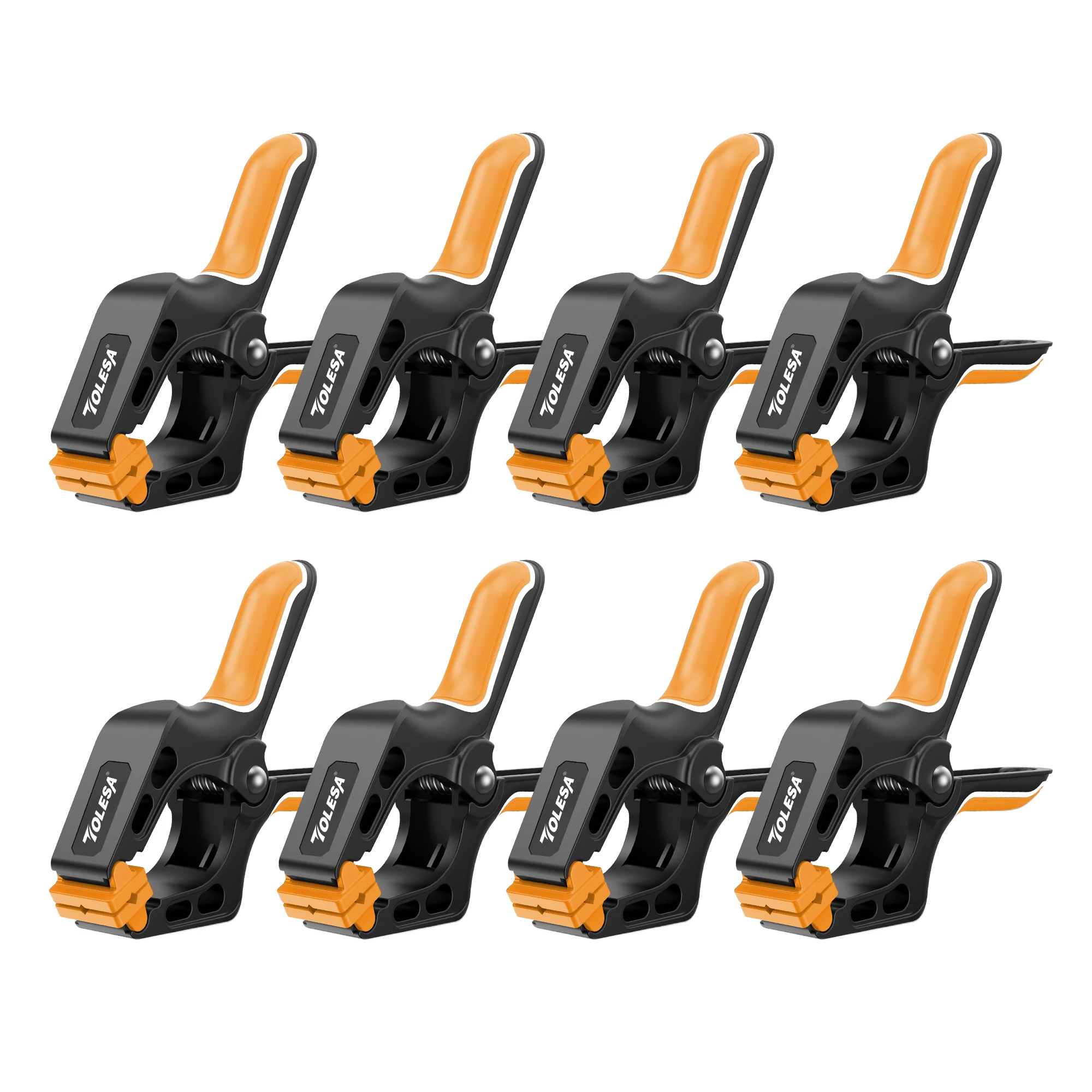 

TOLESA 8pcs 4inch Spring Clamps DIY Woodworking Tools Plastic Nylon Clamps Spring Clip for Woodworking Photo Studio Background