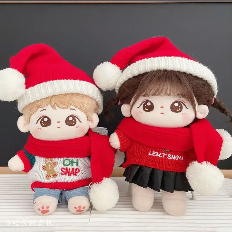 20cm cotton doll winter sweater scarf hat set