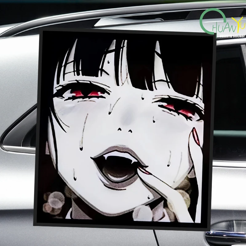 Black And White Devil Girl Cartoon Reflective Car Stickers, Personalized Car Window Decoration Stickers, Motorcycle Stickers
