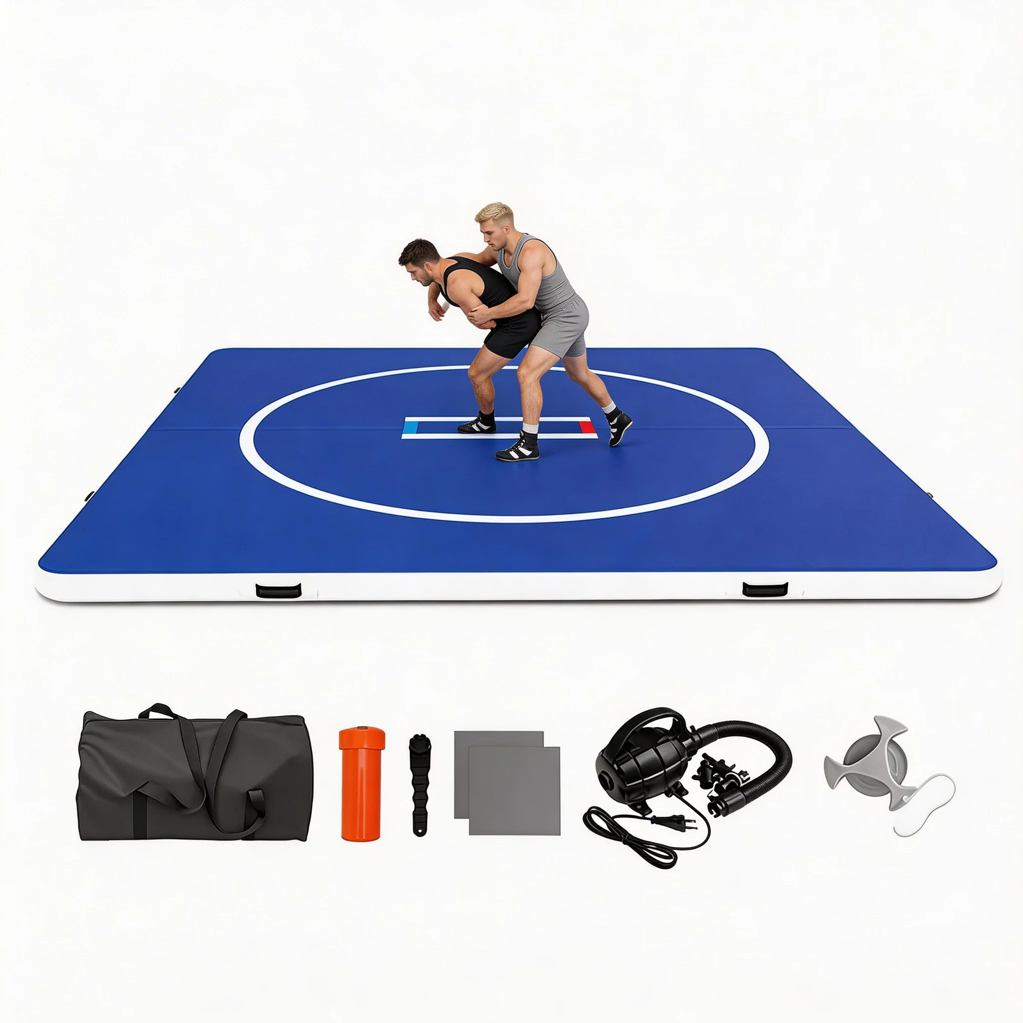 

10ft Inflatable Wrestling Mat, PVC Jiu Jitsu Mat for BJJ MMA Martial Arts Boxing Grappling and Judo Training for Home Training