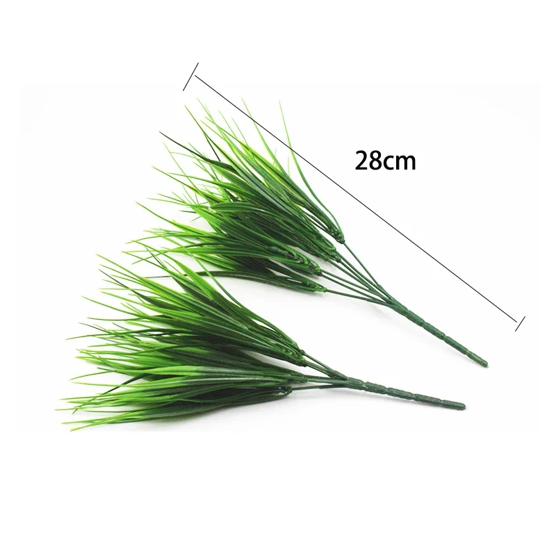 28/45cm künstliche Zwiebel Gras Pflanzen Bündel Kunststoff grünes Gras gefälschte Schilf Gras Laub Wand material für Garten Wohnkultur – Detail 6