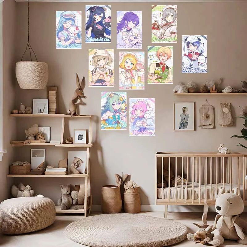 10/30 قطعة مشروع لطيف Sekai الشكل المشارك بطاقة روي موموي إيري الكرتون جدار الكولاج عدة النوم ديكور المنزل بطاقات المراهقين المقتنيات #5