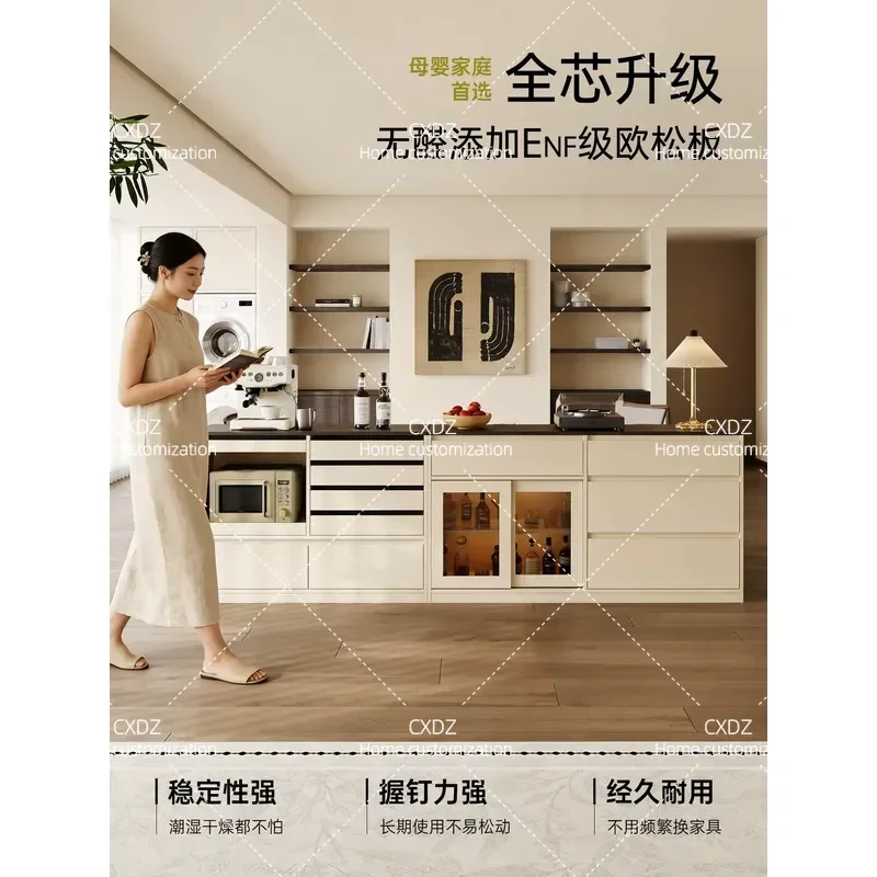 Medieval cream style dining side cabinet, back of the sofa, mountain cabinet, horizontal hall, long cabinet, living room