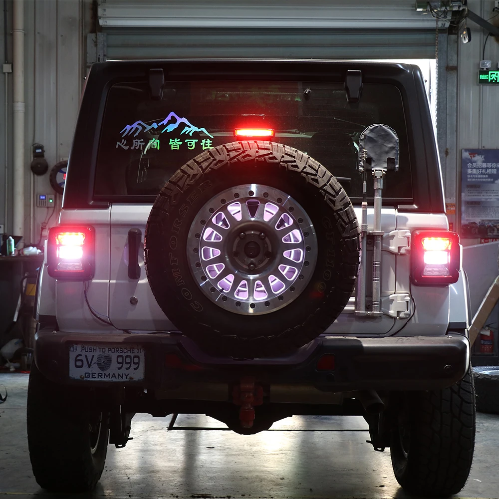 For BRONCO, Wrangler JL JK, Tank 300 spare tire upgrade, plug-and-play LED spare tire light modification design