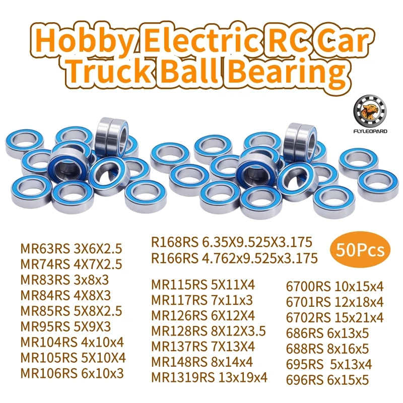 50/100Pcs Hobby Electric RC Car Bearing Rubber Blue Sealed MR115RS 5X11X4  6700RS 10x15x4  MR148RS 8x14x4 ABEC-7