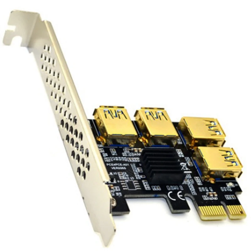 PCI-E 1 To 4 PCI-E Adapter Card PCI-E To PCI-E Slot, USB3.0 Graphics Card Expansion Card, Used For BTC Bitcoin Mining