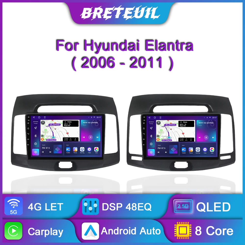 

For Hyundai Elantra 2006 - 2011 Android Car Radio Multimedia Video Player Navigation GPS Carplay QLED Touch Screen Autp Stereo