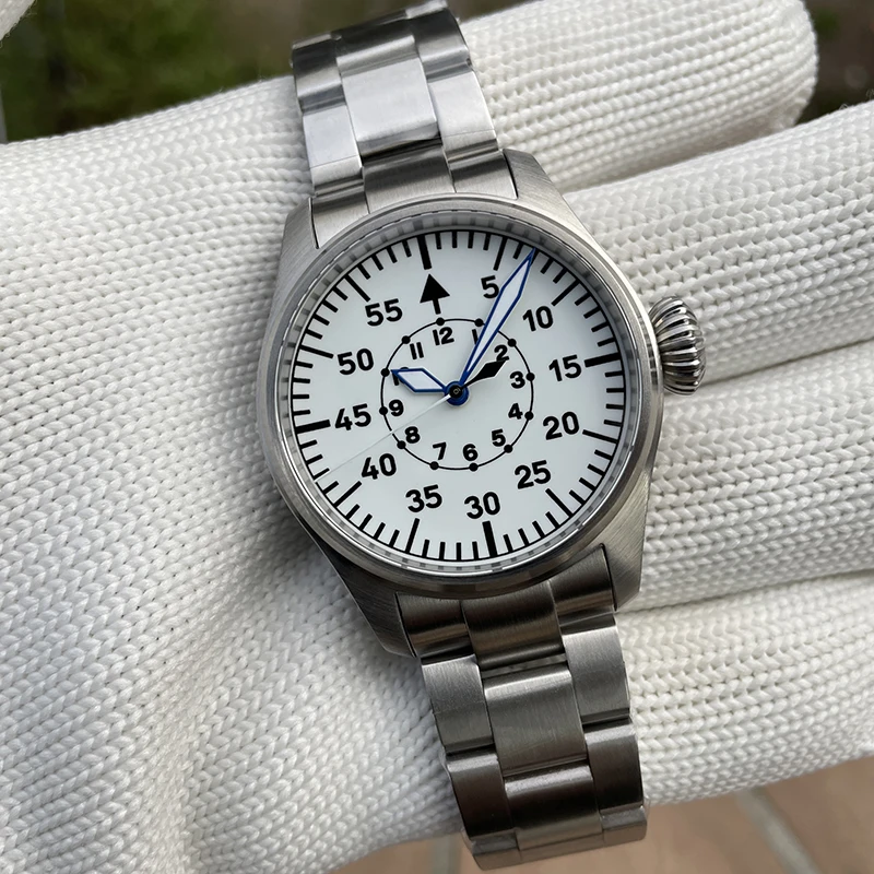 ساعة الطيار الرجالية من STEELDIVE 39 مللي متر Retrlo العسكرية التلقائية الميكانيكية ساعة اليد غواص 20ATM مقاوم للماء مضيئة الياقوت NH35