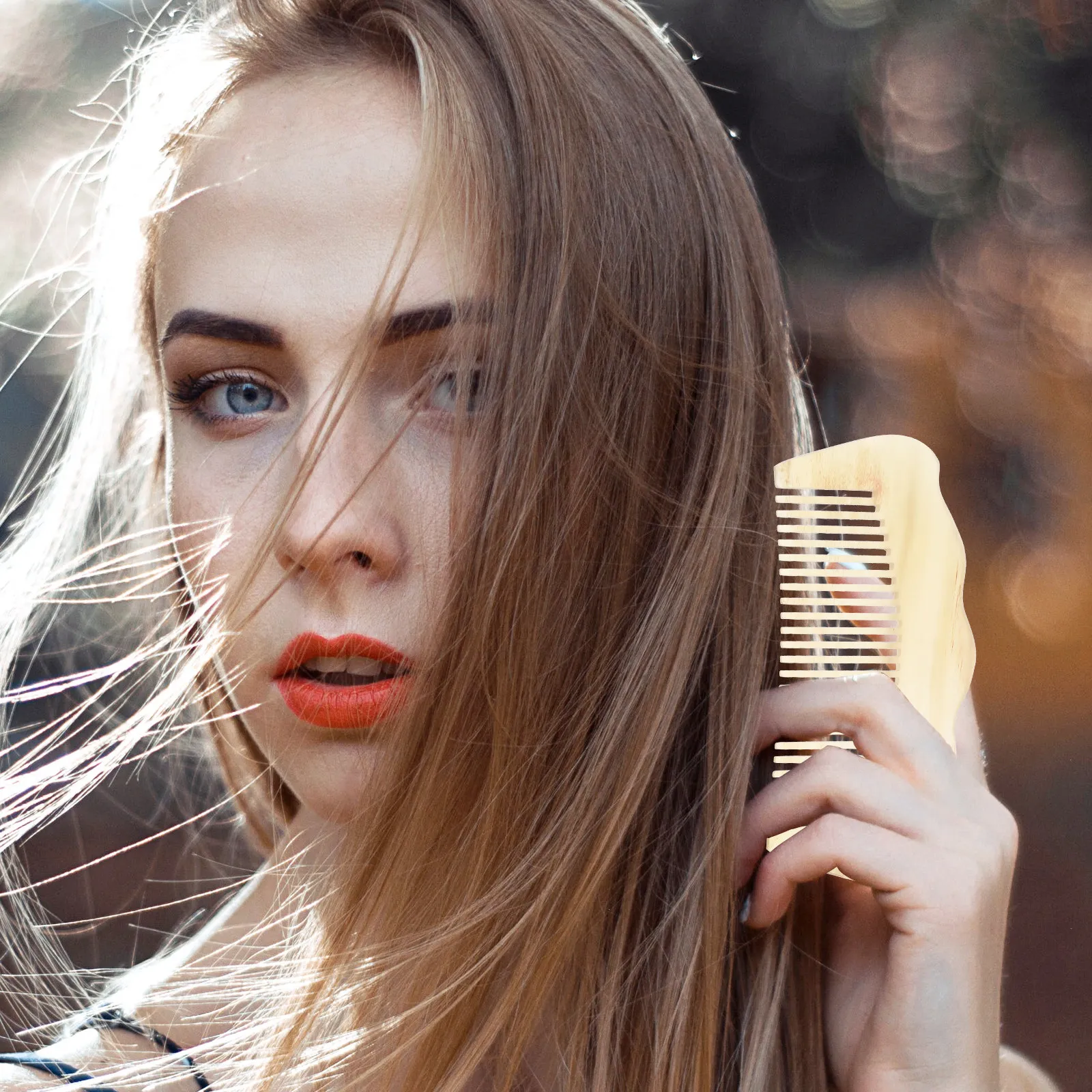 1Pcs Straight Hair Comb High Quality Handmade Smooth No Static Hairdressing Styling Massage Dense Tooth Comb Suitable for Long