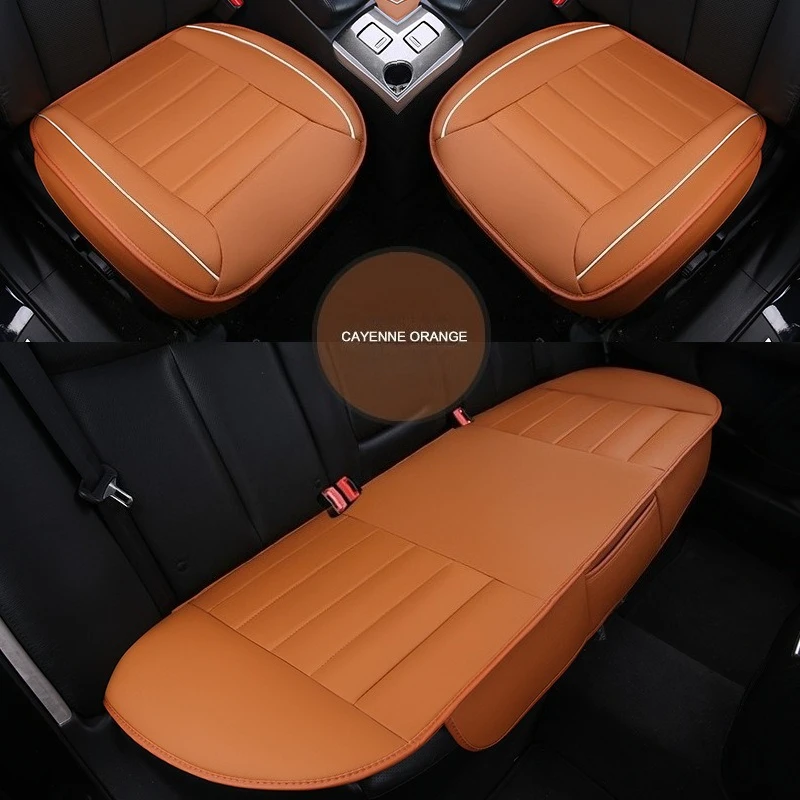

Car seat cushion without backrest three-piece set, universal in all seasons, full leather seat cover, free of binding non-slip.