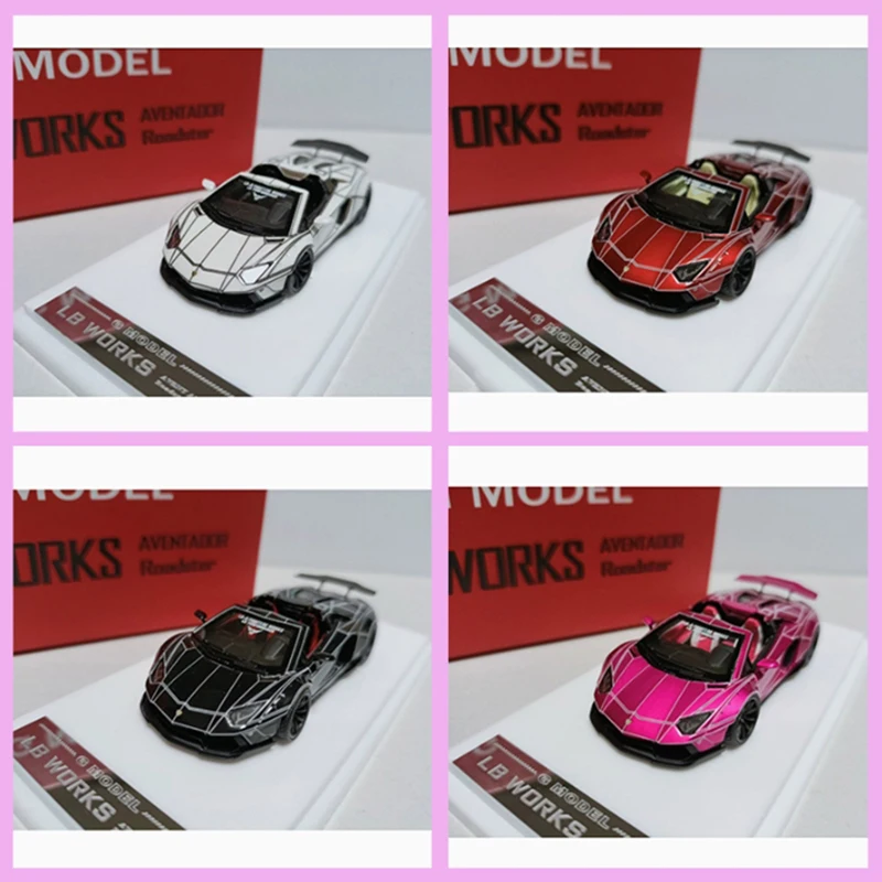 

G Model 1/64 Cracked Wide-Body LB Aventator Roadster Modified Resin Car Model Static Collection Decorated Holiday Gifts Toys