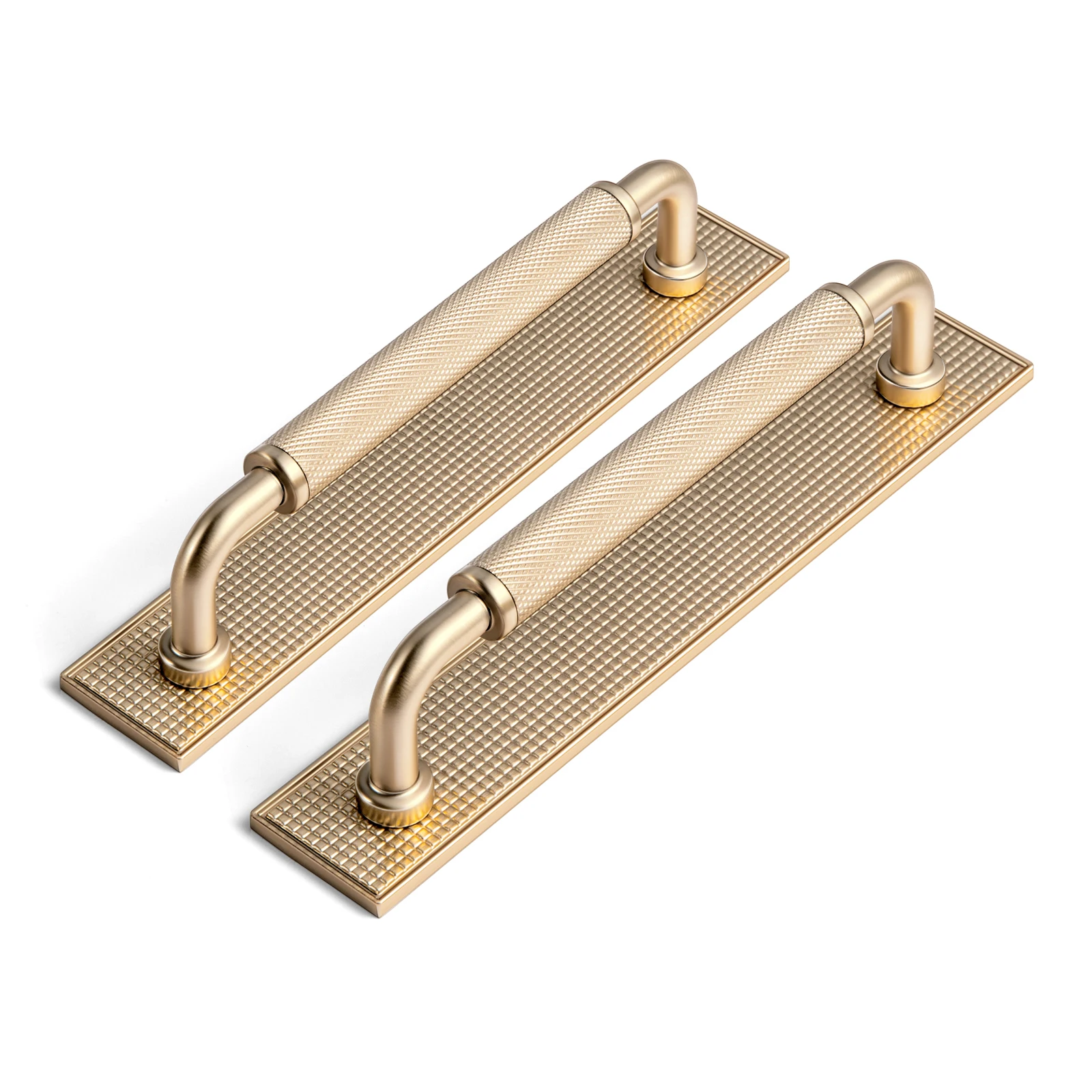 Goo-Ki 2Pack 7 9/16 Inch Antique Brass Knurled Cabinet Pull Handle with Backplate – Textured Non-Slip Grip, Classic Vintage Design for Kitchen Cabinets & Furniture Drawers