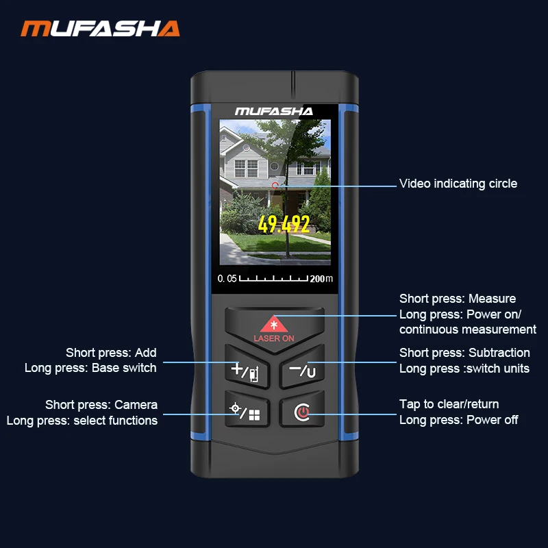 أجهزة قياس المسافة بالليزر مع كاميرا خارجية 200 متر محمولة صغيرة احترافية ملونة LCD المدى مكتشف Rangefinder MW200 #5