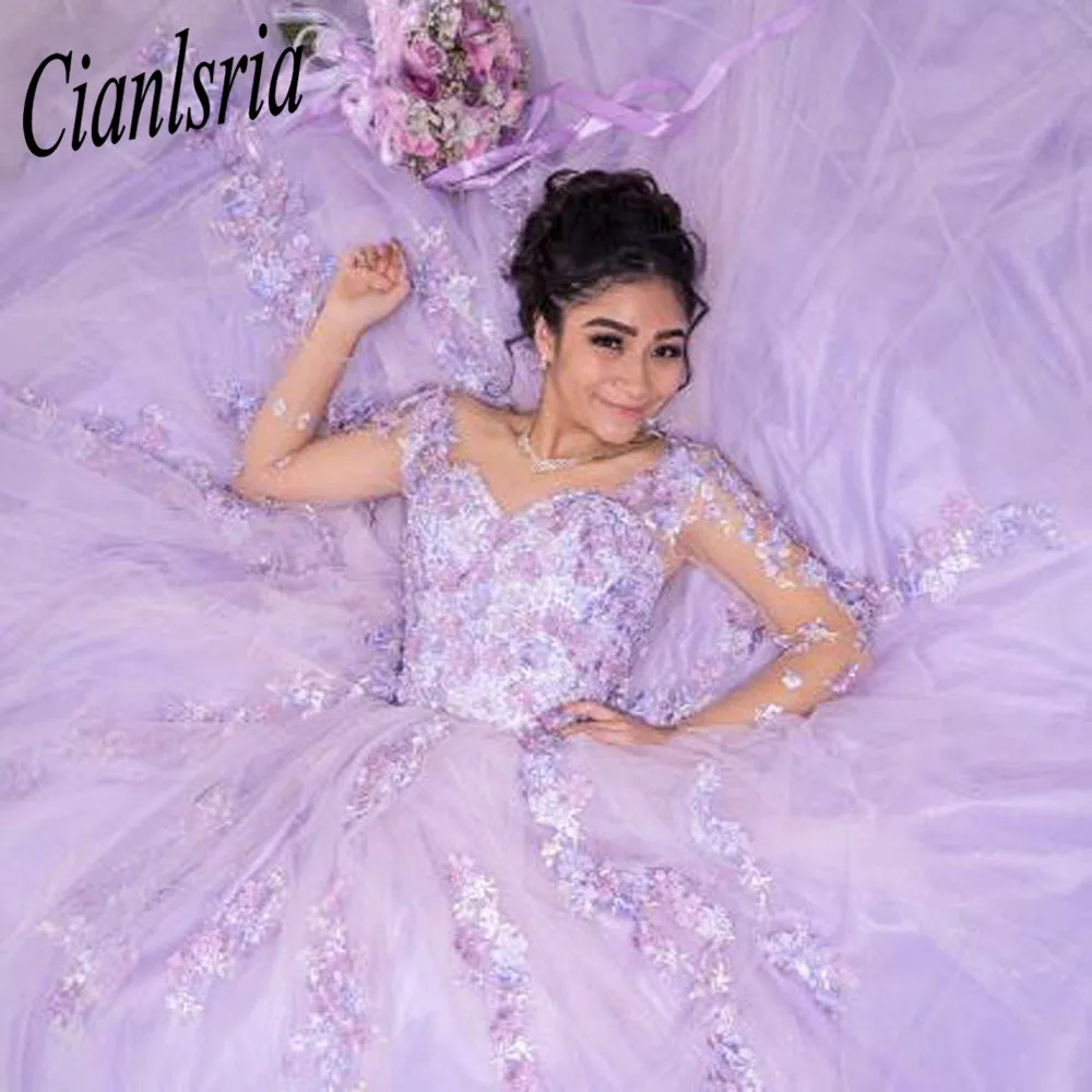 Elegant Lilac Quinceanera Dresses Pockets 2023 Sequins Applique Off Shoulder Sweet 16 Dress Vestido De 15 Anos Ball Prom Gowns