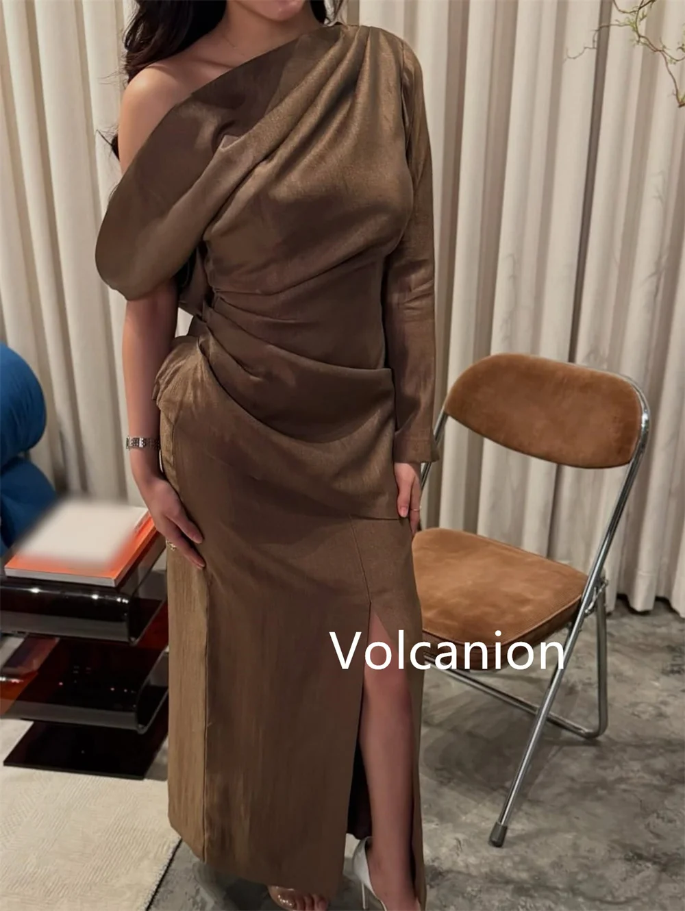 Robes mi-longues plissées personnalisées, épaules dénudées, sur mesure, pour occasions, soirée, Simple, élégante, de haute qualité