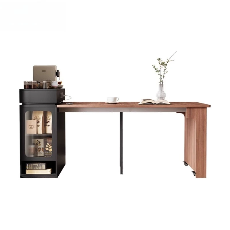 

Small apartment multi-functional mini dining table household folding medieval island table integrated