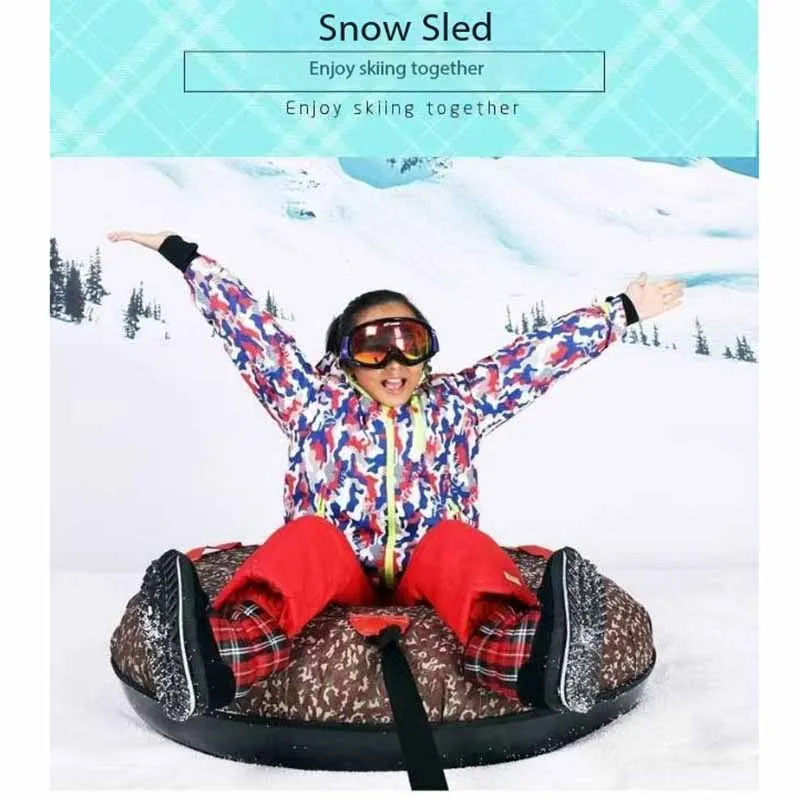 

70cm Lnflatable and Wear-resistant Rubber Bottom Ski Ring For Children, Single Person Universal ski Resort Grass Ring