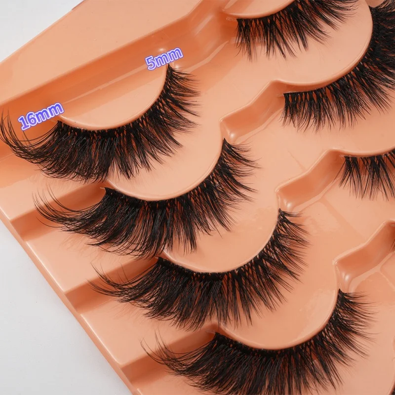 6 pares de cílios postiços fofos estilo europeu e americano C curvados, cílios postiços fofos, macios, flexíveis, reutilizáveis e grossos
