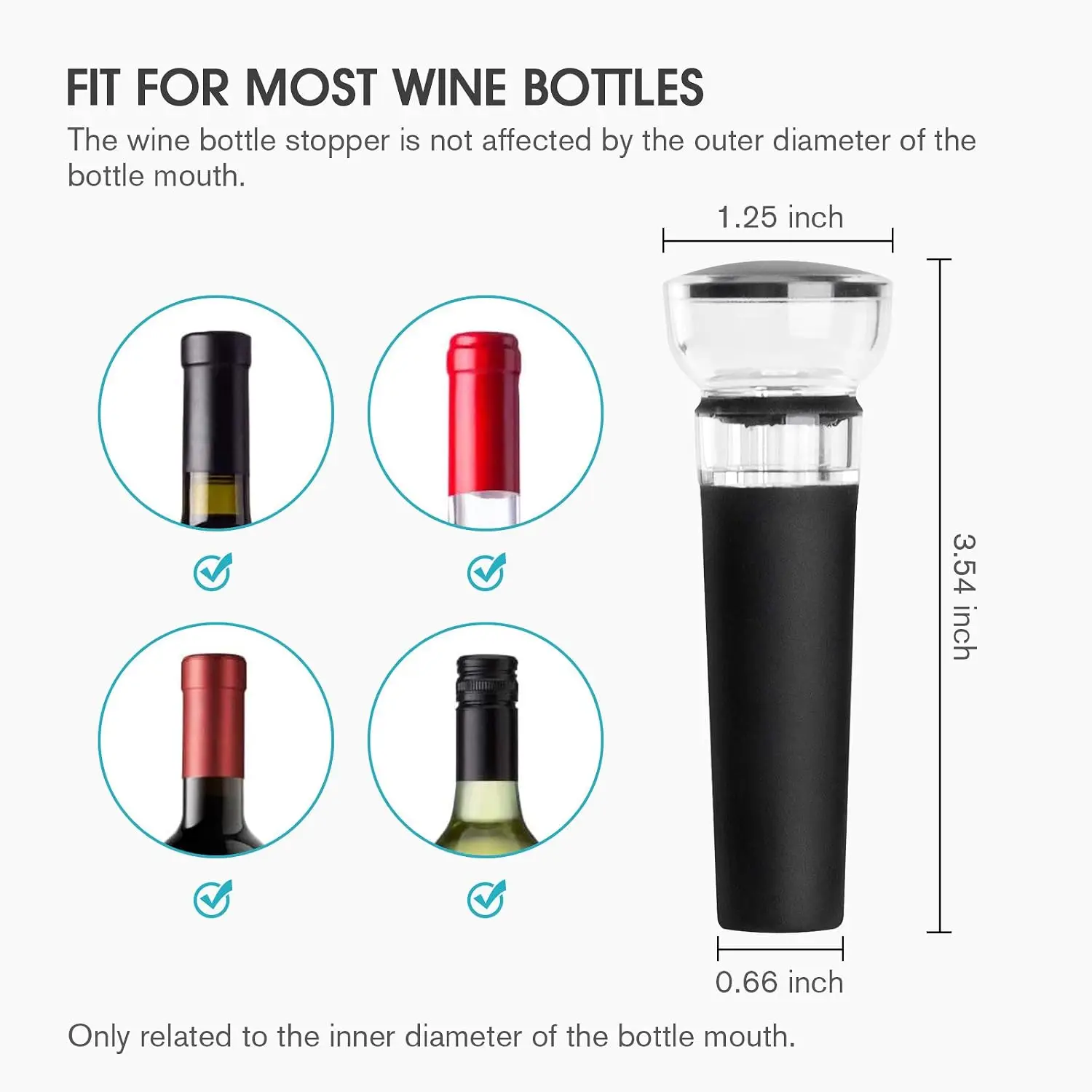 2pcs Vacuum-sealable wine stopper, wine preservation pump, silicone wine stopper; reusable and easy to clean.