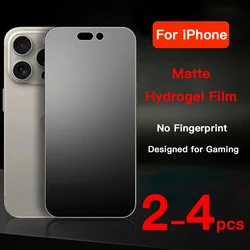 2-4PCS Matte Soft TPU Hydrogel Film for iPhone 16 15 14 13 12 Pro Max Plus No Fingerprint Screen Protector Not Tempered Glass