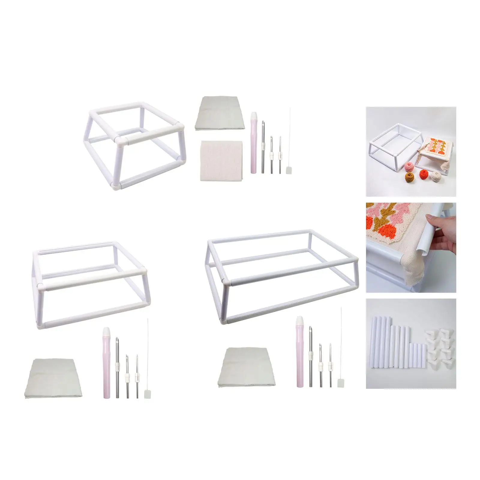 

Quilt Frame Embroidery Hoop Rectangular Sewing Stitching Art Crafts Clip Frame Easy to Use Embroidery Frame Lap Stand Desktop