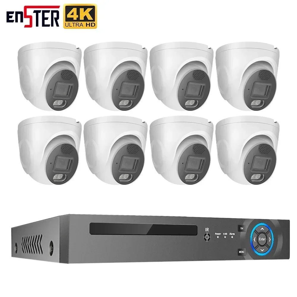 ENSTER 4K 8Channel 8MP Security Camera System Indoor Home PoE NVR Kit Cctv Ip Cameras Surveillance Security Camera System