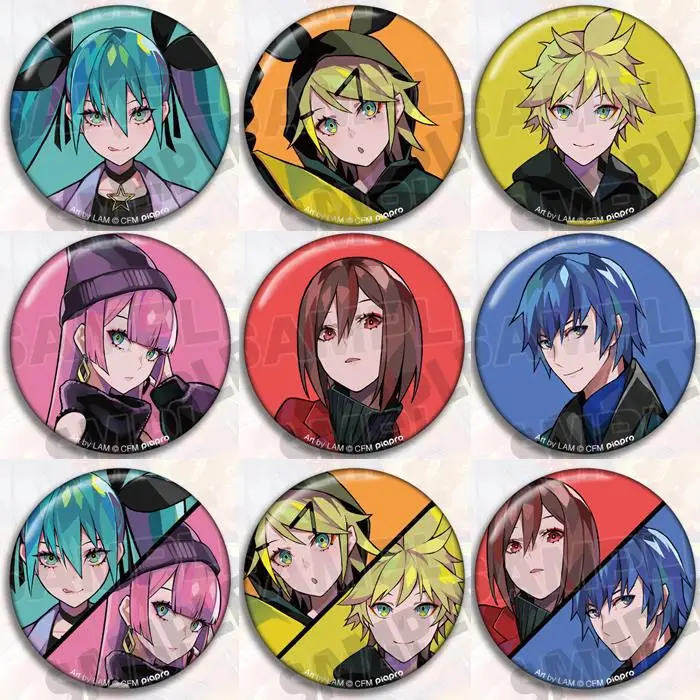 

Vocaloid Miku Future Hatsune аниме значок набор булавок рок-версия MEIKO Rin Len аксессуары для косплея японский Kawaii милый