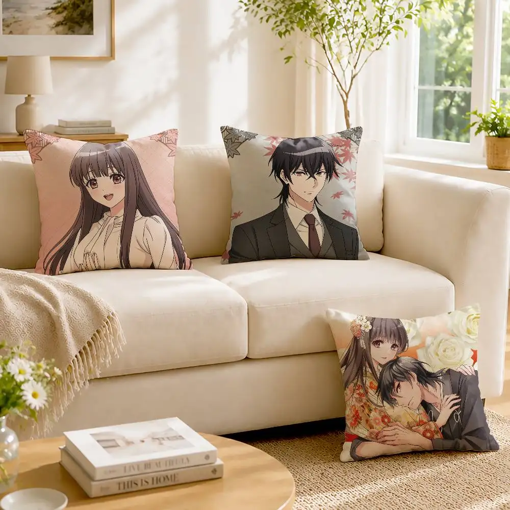 Manga O-Oni no Hanayome Customizable Square Cushion Cover Double Sided Print Pillow Case