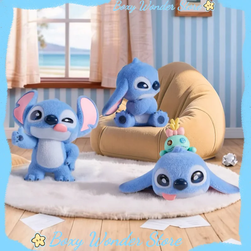 

New Authentic Disney Stitch Emoji 1.0 Series Blind Box Flocked Figure Cute Funny Desktop Decor Popular Gift Surprise Mystery Box