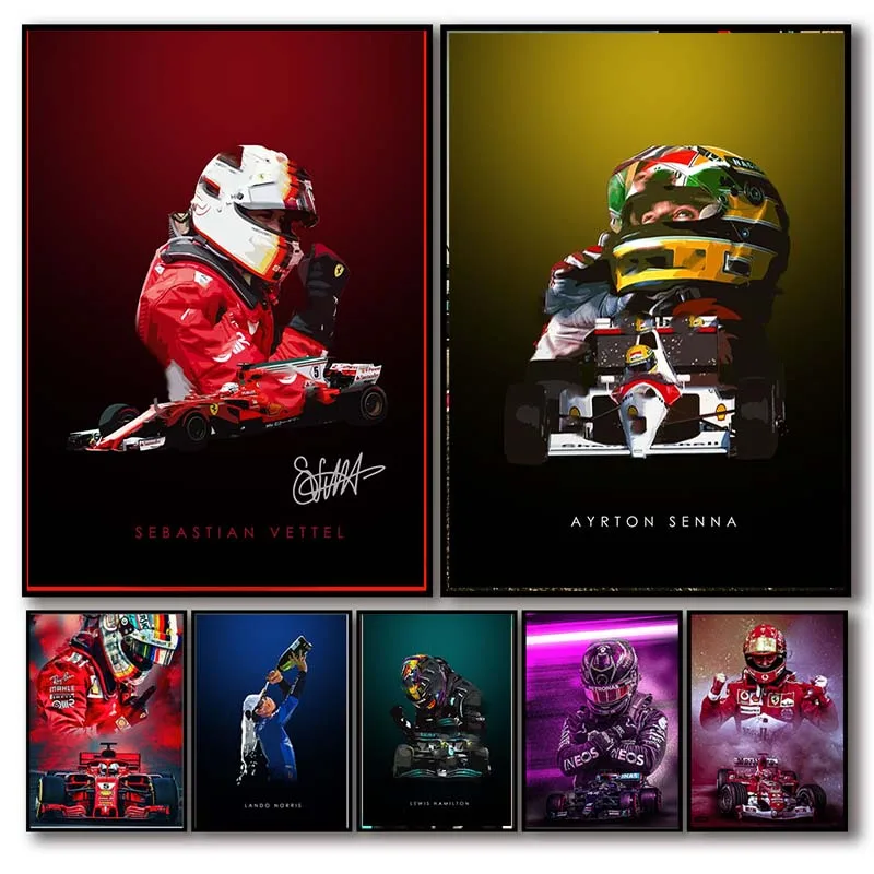 Постер-hd-pop-sports-f1-racing-senna-эстетическая-формула-Шумахера-искусство-на-холсте-с-принтом-на-стену-Декор-для-дома-гаража-комнаты
