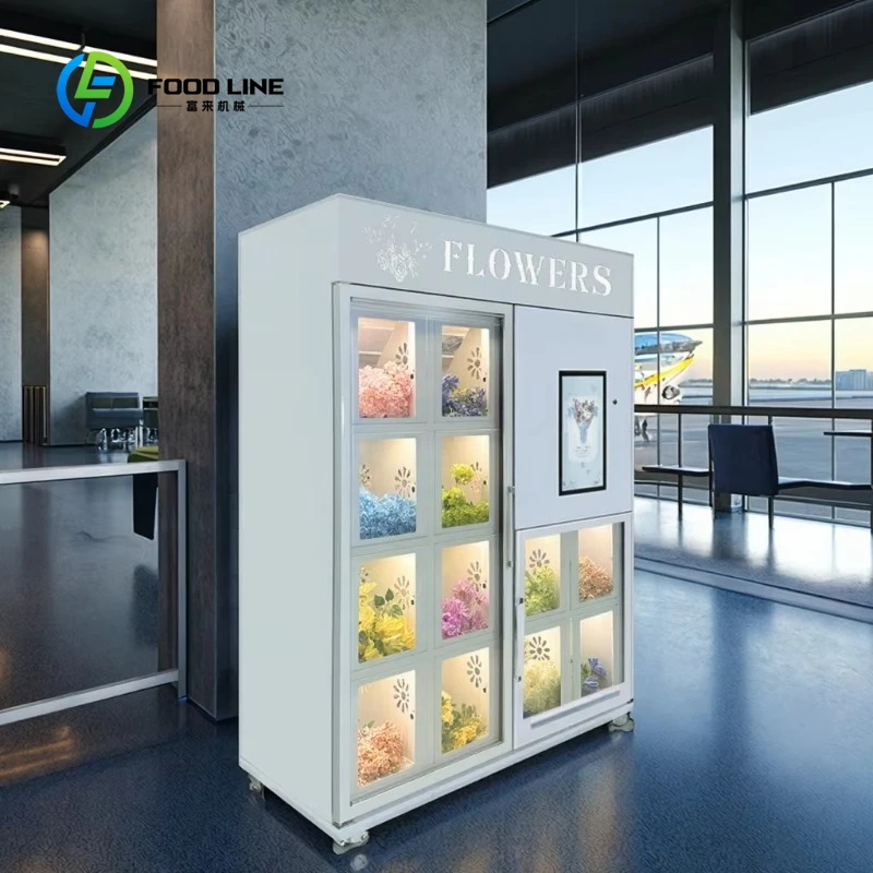 Customized Flower Vending Machine 21.5 Inches Touch Screen Automatic Smart Flower Bouquet Vending Machine Mall 24h Unattended