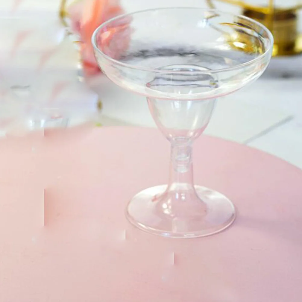 

10Pcs Clear Disposable Cups Elegant Design Food-Grade Pudding Yogurt Jelly Sauce Sample Cup for Party Catering Wedding