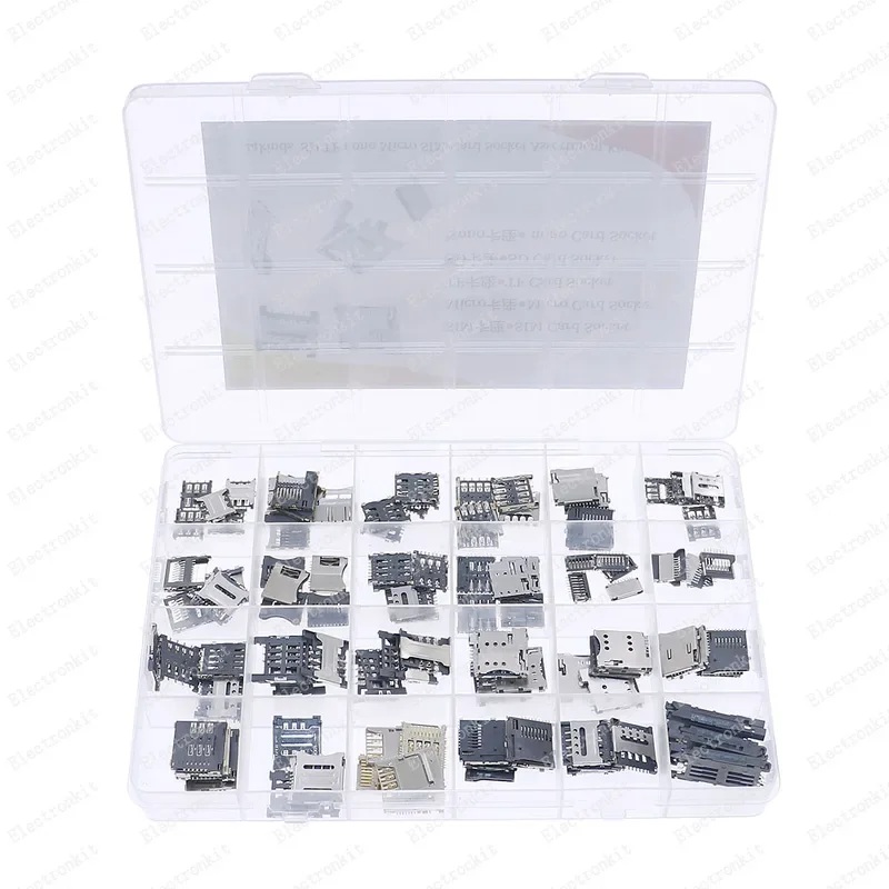 120pcs 24value TF sim Micro Ninth Card Holder Card Slot Card Holder Mobile Phone Card Holder Mixed Kit Set