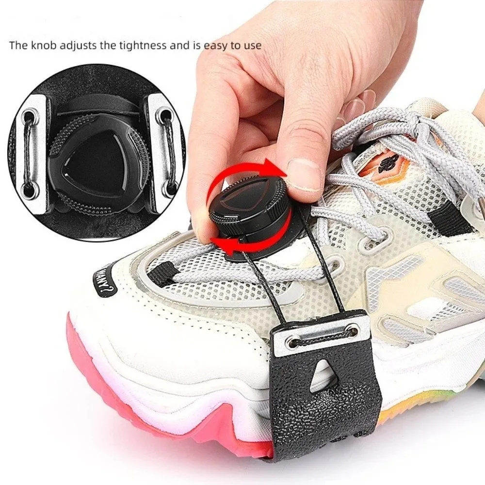 Safety with 5 Steel Studs Ice Cleats Shoes Anti-Slip Button Adjustment Ice Snow Grips Non Slip Snow Ice Gripper Winter