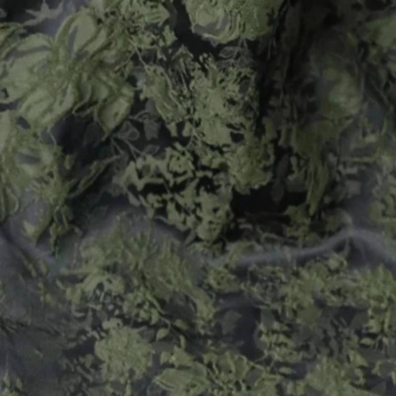 

Retro Deep Green Chinese Style Jacquard Fabric for DIY Dresses Outerwear Fashion Skirts Design Skirt Cloth Sewing By The Meters