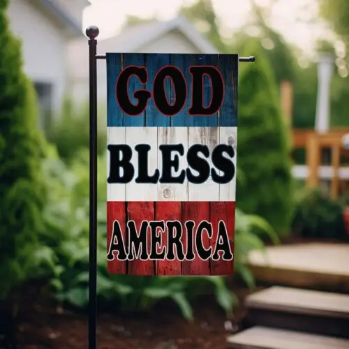 Garden Flag 12x18 Double Sided Waterproof Vinyl Banner - God Bless America