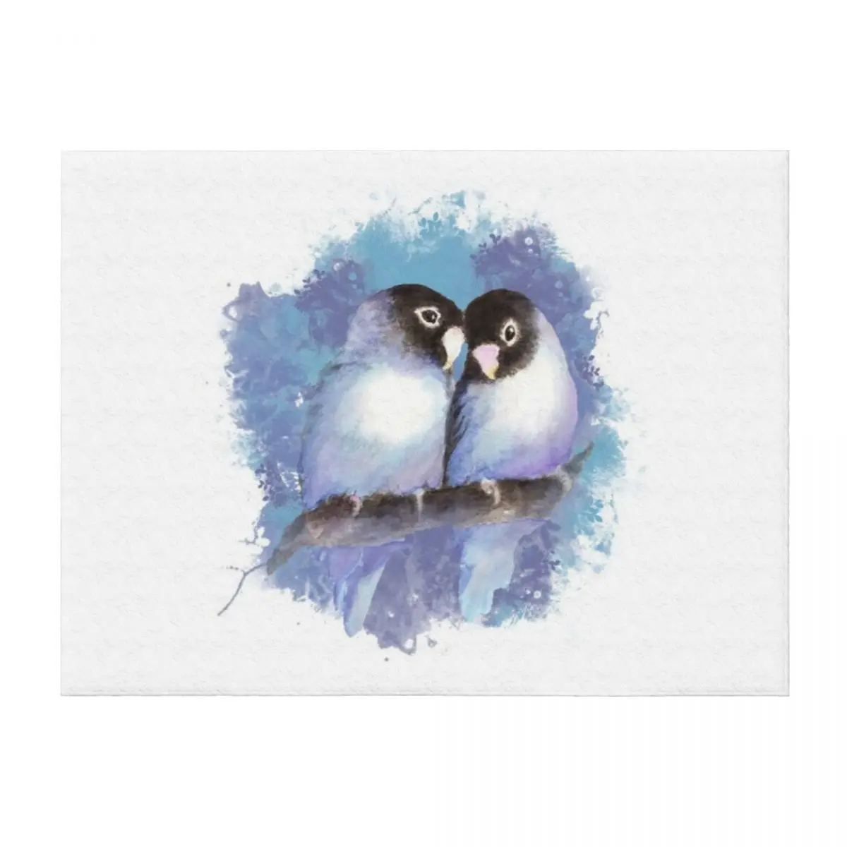 

Watercolor Blue Lovebird art Throw Blanket Luxury Designer Decoratives Soft Big Blankets