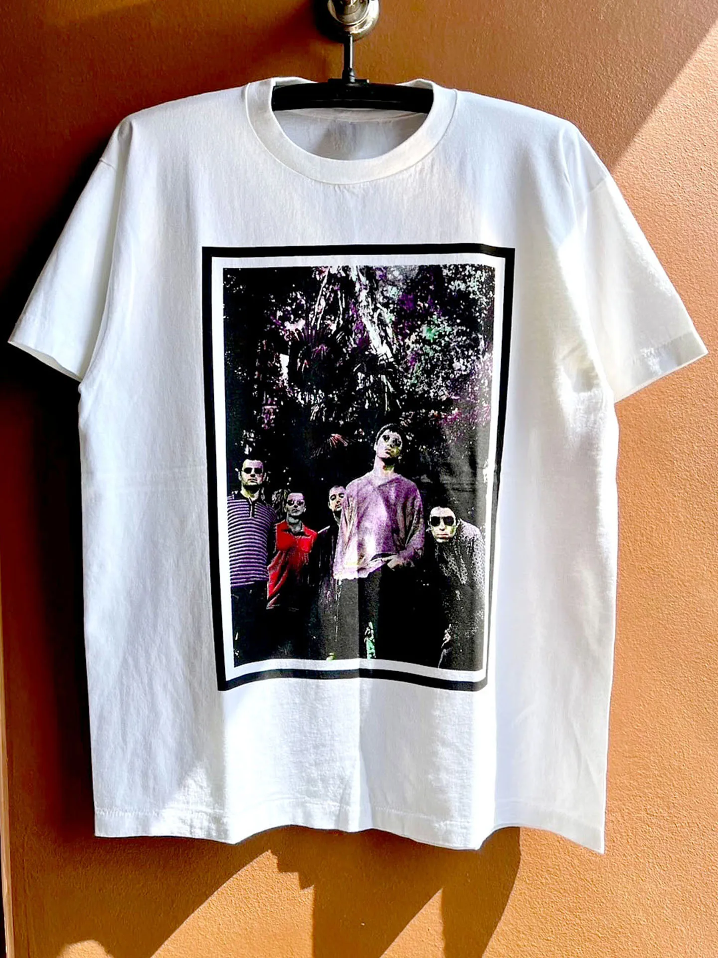 Stone Roses Members Group Photo Short Sleeve T-Shirt Chic Simple Quality High Street Heavy Cotton Unisex Half Sleeve Trendy