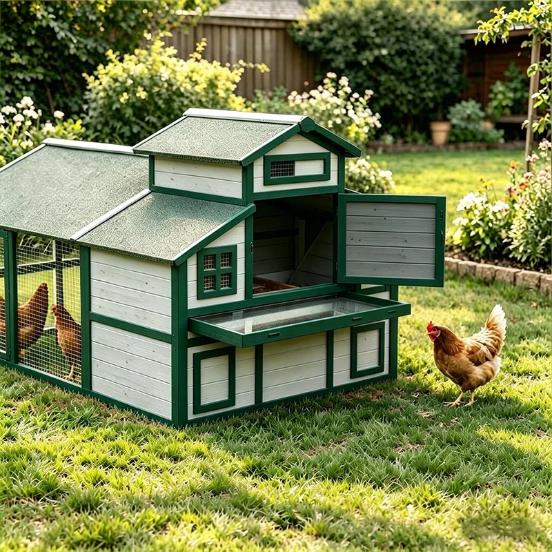 a forHot Sale Large Space Waterproof Chicken Coop for 8 Chickens Easy Assembly Durable Outdoor Poultry Animal Cage