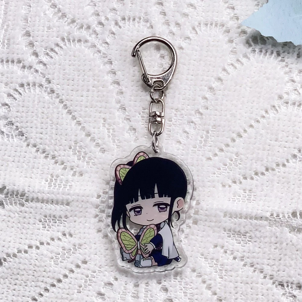 1/16PCS Anime Characters Demon Slayer Acrylic Car Keychain Accessories Keyrings Friends Gifts Funny​ Bag Charms Backpack Pendant image 2